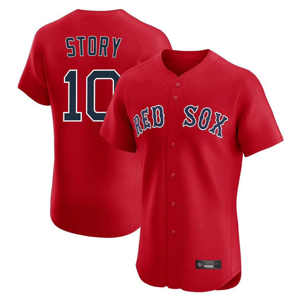 Boston Red Sox #10 Trevor Story Player Red AmberGomez Limited Elite Home Game Stitched Jerseys1