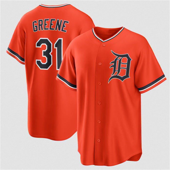 Detroit Tigers #31 Riley Greene Orange AmberGomez Alternate Stitched Jersey