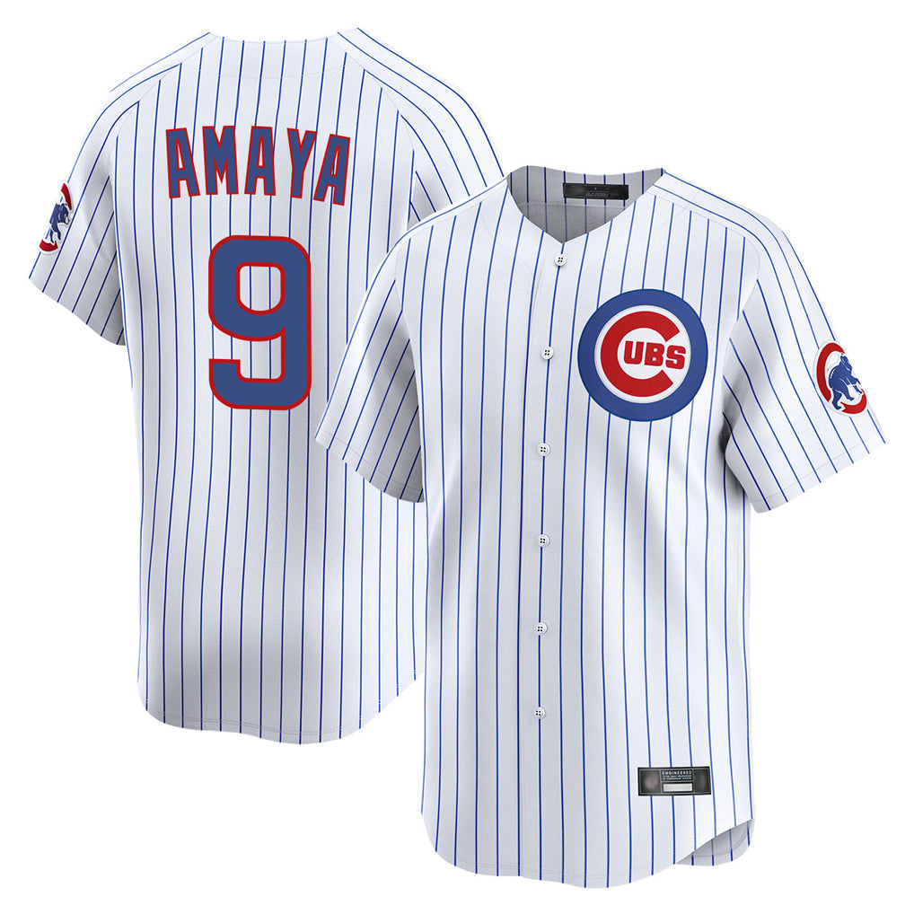 Chicago Cubs #9 Miguel Amaya Player White AmberGomez Limited Home Game Stitched Jerseys