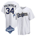 Los Angeles Dodgers #34 Fernando Valenzuela Player Gold White AmberGomez World Series Meet 2026 Collection Stadium Game Stitched Jerseys