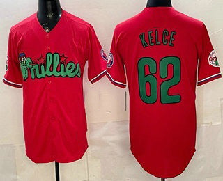 Philadelphia Phillies #62 Jason Kelce Red AmberGomez Limited Stitched Jersey