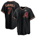 Arizona Diamondbacks #7 Corbin Carroll Black AmberGomez 2023 World Series Cool Base Stitched Jersey