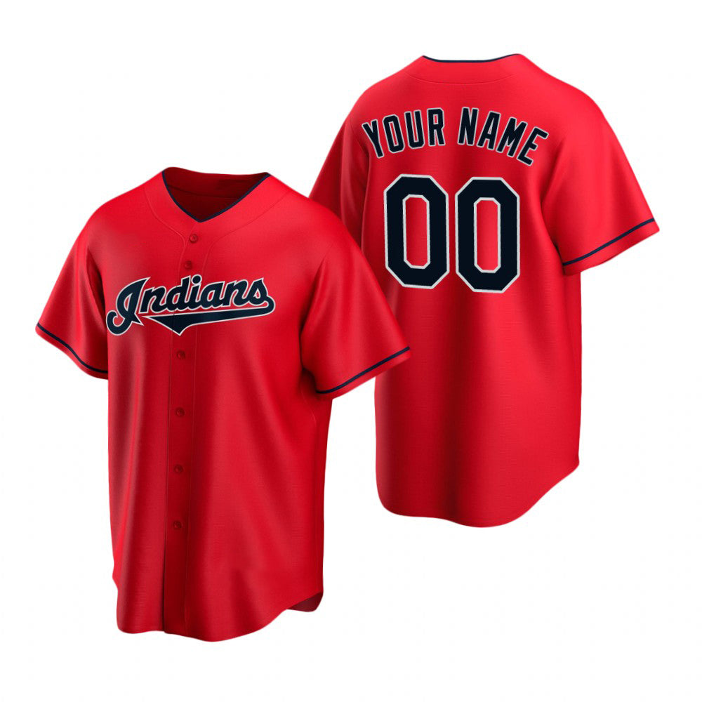 Custom Cleveland Indians Red AmberGomez Stitched Cool Base Jersey