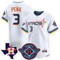 Houston Astros #3 Jeremy Pena Player White AmberGomez City Connect Texas Patch Vapor Premier Limited Home Stitched Jerseys