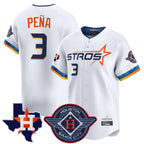 Houston Astros #3 Jeremy Pena Player White AmberGomez City Connect Texas Patch Vapor Premier Limited Home Stitched Jerseys
