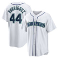 Seattle Mariners #44 Julio Rodriguez White AmberGomez Home Replica Player Jersey