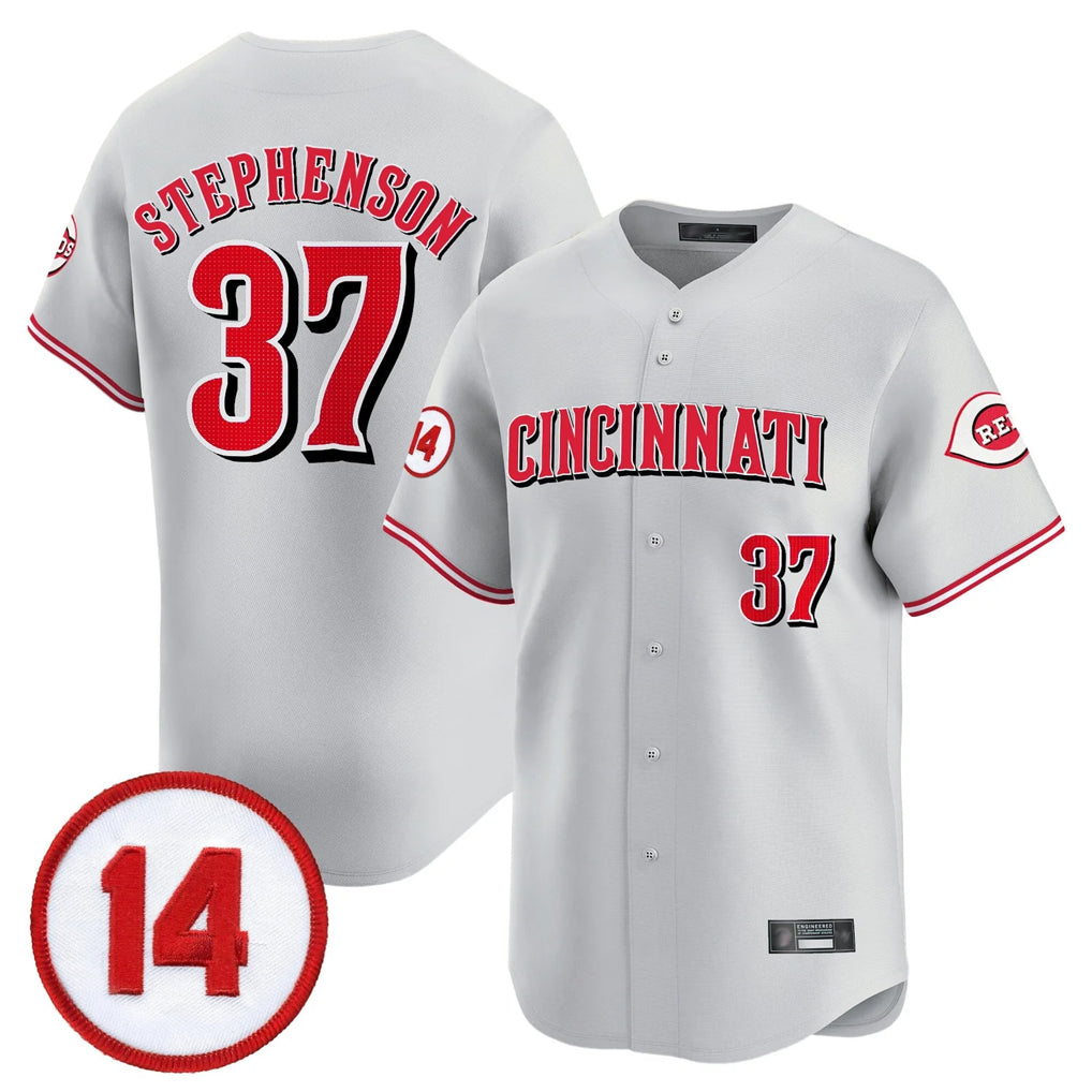 Cincinnati Reds #37 Tyler Stephenson Player Gray AmberGomez Vapor Premier Limited Home Stitched Jerseys