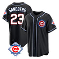 Chicago Cubs #23 Ryne Sandberg Player Black AmberGomez Fashion Out 150th Anniversary Game Stitched Jerseys
