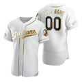 Custom Cleveland Indians White AmberGomez Stitched Flex Base Golden Edition Jersey