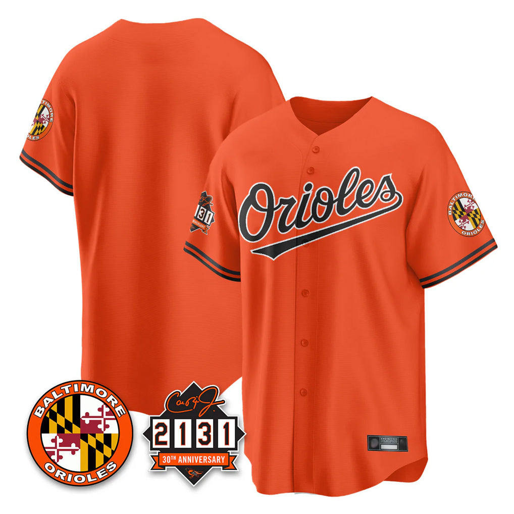 Baltimore Orioles Orange AmberGomez 30th Anniversary of 2131 Home Game Blank Player Stitched Jerseys