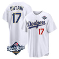 Los Angeles Dodgers #17 Shohei Ohtani Player Gold White AmberGomez World Series 2026 Collection Stadium Limited Stitched Jerseys