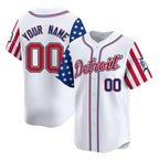 Custom Detroit Tigers ACTIVE PLAYER White AmberGomez 2025 Independence Day Vapor Premier Limited Stitched Jersey