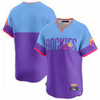 Colorado Rockies Blank Player Purple-Light Blue AmberGomez City Connect Limited Home T-shirt Stitched Jerseys