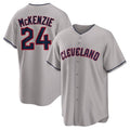 Cleveland Guardians #24 Triston McKenzie Player Gray AmberGomez Game Home Stitched Jerseys