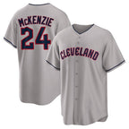 Cleveland Guardians #24 Triston McKenzie Player Gray AmberGomez Game Home Stitched Jerseys