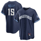 Chicago Cubs #15 Carson Kelly Player Navy AmberGomez City Connect Home Game Stitched Jerseys