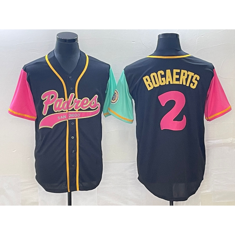 San Diego Padres #2 Xander Bogaerts Brack AmberGomez NEW 2023 City Connect Cool Base Stitched Jersey 2