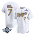 Los Angeles Dodgers #7 Blake Snell Player Gold AmberGomez Collection Limited World Series Home Stitched Jerseys