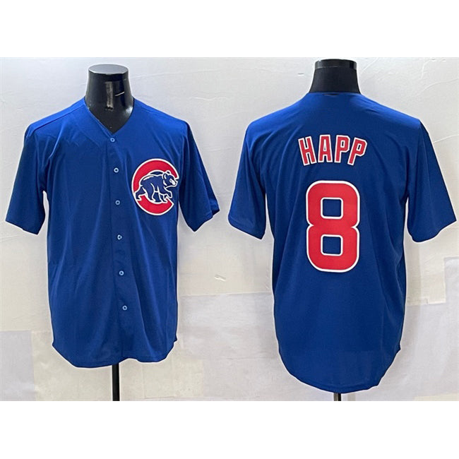 Chicago Cubs #8 Ian Happ Royal AmberGomez Cool Base Stitched Jersey