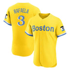 Boston Red Sox #3 Ceddanne Rafaela Player Yellow AmberGomez Limited Elite Home Game Stitched Jerseys1