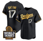 Los Angeles Dodgers #17 Shohei Ohtani Black Gold AmberGomez 2024 World Series Limited Stitched Jersey