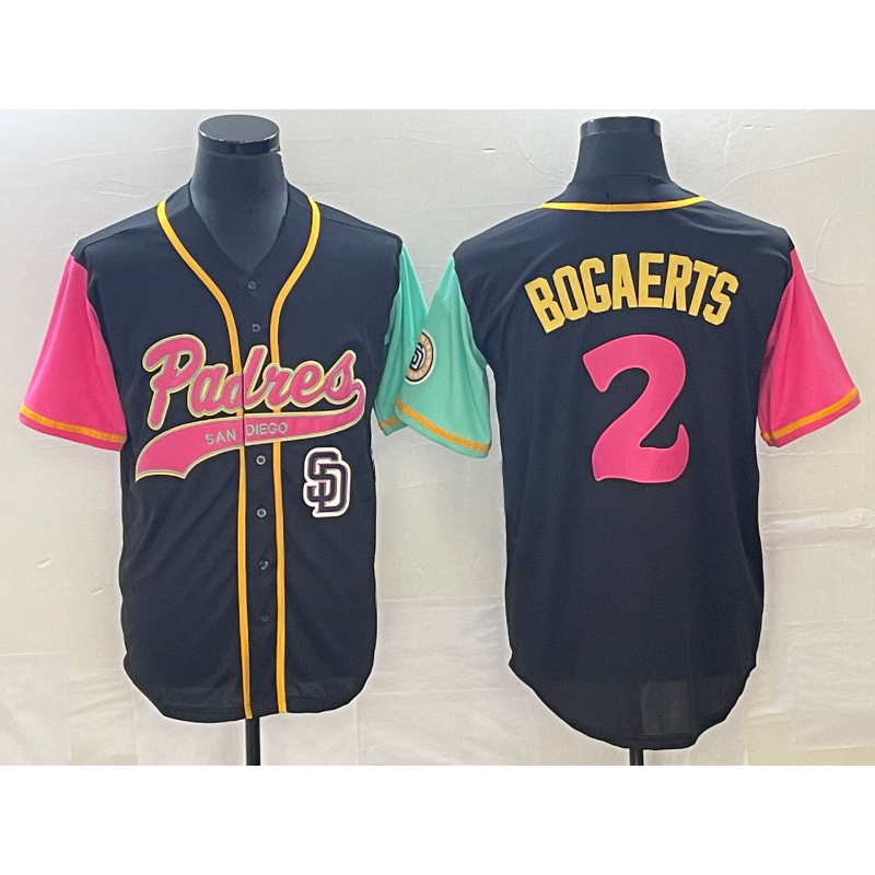 San Diego Padres #2 Xander Bogaerts Brack AmberGomez NEW 2023 City Connect Cool Base Stitched Jersey