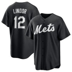 New York Mets #12 Francisco Lindor Black AmberGomez Lights Out Limited Stitched Jersey