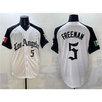 Los Angeles Dodgers #5 Freddie Freeman White Black AmberGomez Mexico 2025 LA Gothic Style With Fernando Patch Vapor Premier Limited Stitched Jersey