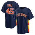 Houston Astros #45 Tatsuya Imai Player Navy AmberGomez Home Game Stitched Jerseys