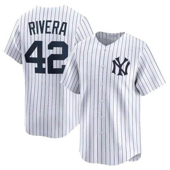 New York Yankees #42 Mariano Rivera White AmberGomez Home Limited Stitched Jersey