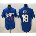 Los Angeles Dodgers #18 Yoshinobu Yamamoto MVP Blue AmberGomez Limited Stitched Jersey
