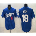 Los Angeles Dodgers #18 Yoshinobu Yamamoto MVP Blue AmberGomez Limited Stitched Jersey