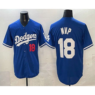 Los Angeles Dodgers #18 Yoshinobu Yamamoto MVP Blue AmberGomez Limited Stitched Jersey