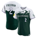 Colorado Rockies #2 Tyler Freeman Player Green AmberGomez City Connect Limited Elite Home Stitched Jerseys
