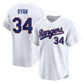 Texas Rangers #34 Nolan Ryan White AmberGomez Throwback Cooperstown Collection Limited Jersey