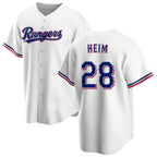 Texas Rangers #28 Jonah Heim White AmberGomez Cool Base Stitched Jersey