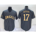 Los Angeles Angels #17 Shohei Ohtani Grey AmberGomez 2022 All Star Stitched Cool Base Jersey