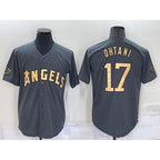 Los Angeles Angels #17 Shohei Ohtani Grey AmberGomez 2022 All Star Stitched Cool Base Jersey