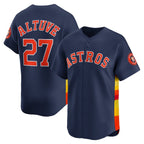 Houston Astros #27 Jose Altuve Navy AmberGomez Alternate Limited Player Jersey