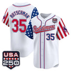Baltimore Orioles #35 Adley Rutschman Player White AmberGomez USA 250 Independence Day Vapor Premier Limited Home Game Stitched Jerseys