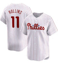 Philadelphia Phillies #11 Jimmy Rollins White AmberGomez Home Limited Stitched Jersey