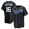 Kansas City Royals #16 Bo Jackson Player Black AmberGomez Carbon Fashion Home Game Stitched Jerseys