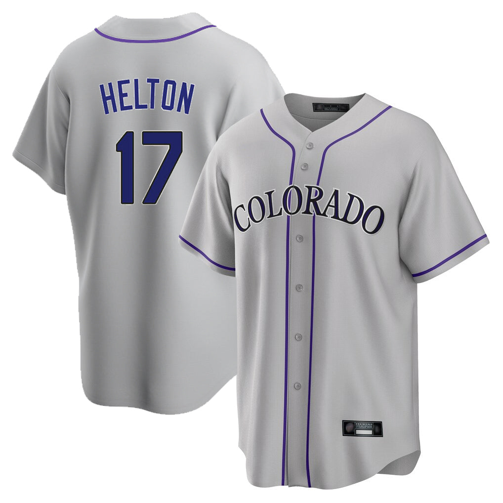 Colorado Rockies #17 Todd Helton Player Gray AmberGomez Game Home Stitched Jerseys