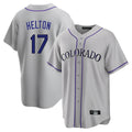Colorado Rockies #17 Todd Helton Player Gray AmberGomez Game Home Stitched Jerseys