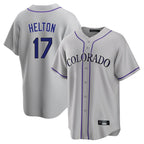 Colorado Rockies #17 Todd Helton Player Gray AmberGomez Game Home Stitched Jerseys