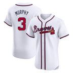 Atlanta Braves #3 Dale Murphy Player White AmberGomez Limited Elite Home Game Stitched Jerseys