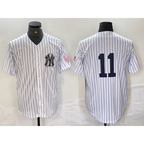 New York Yankees #11 Anthony Volpe White AmberGomez With Patch 2024 Cool Base Stitched Jersey