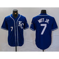 Kansas City Royals #7 Bobby Witt Jr Number Royal AmberGomez Cool Base Stitched Jersey