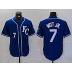 Kansas City Royals #7 Bobby Witt Jr Number Royal AmberGomez Cool Base Stitched Jersey