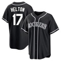 Colorado Rockies #17 Todd Helton Player Black AmberGomez Fashion Out Home Game Stitched Jerseys